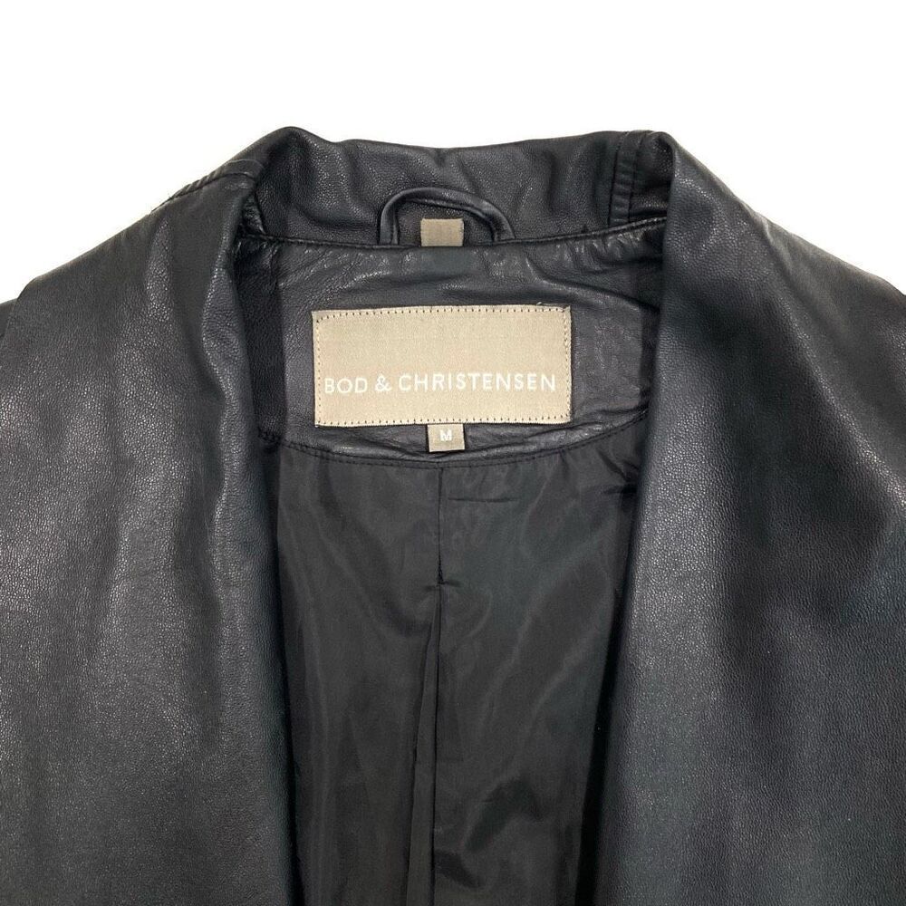 BOD & CHRISTENSEN Leather Waterfall Open Jacket - Picture 6 of 10